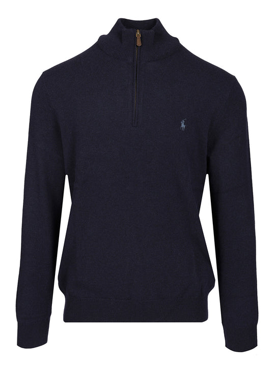 Half-Zip Sweater Knitwear Blue