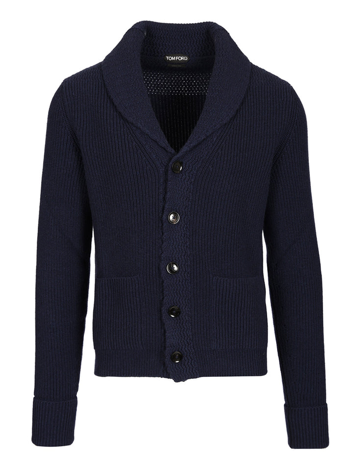 Tom Ford Cashmere Cardigan Knitwear - Blue | 676daddfe3b3b377739f22550a258699cf31a642