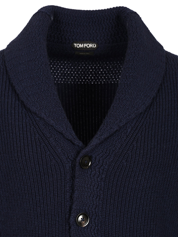 Tom Ford Cashmere Cardigan Knitwear - Blue | 67ae15e8a57a0cd9f5aebdaa8040f56c5353add2
