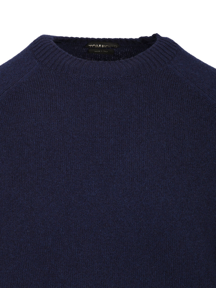Tom Ford Crew Neck Sweater Knitwear - Blue | 6b35d117c3f54120c51c808e3170207facce63ed