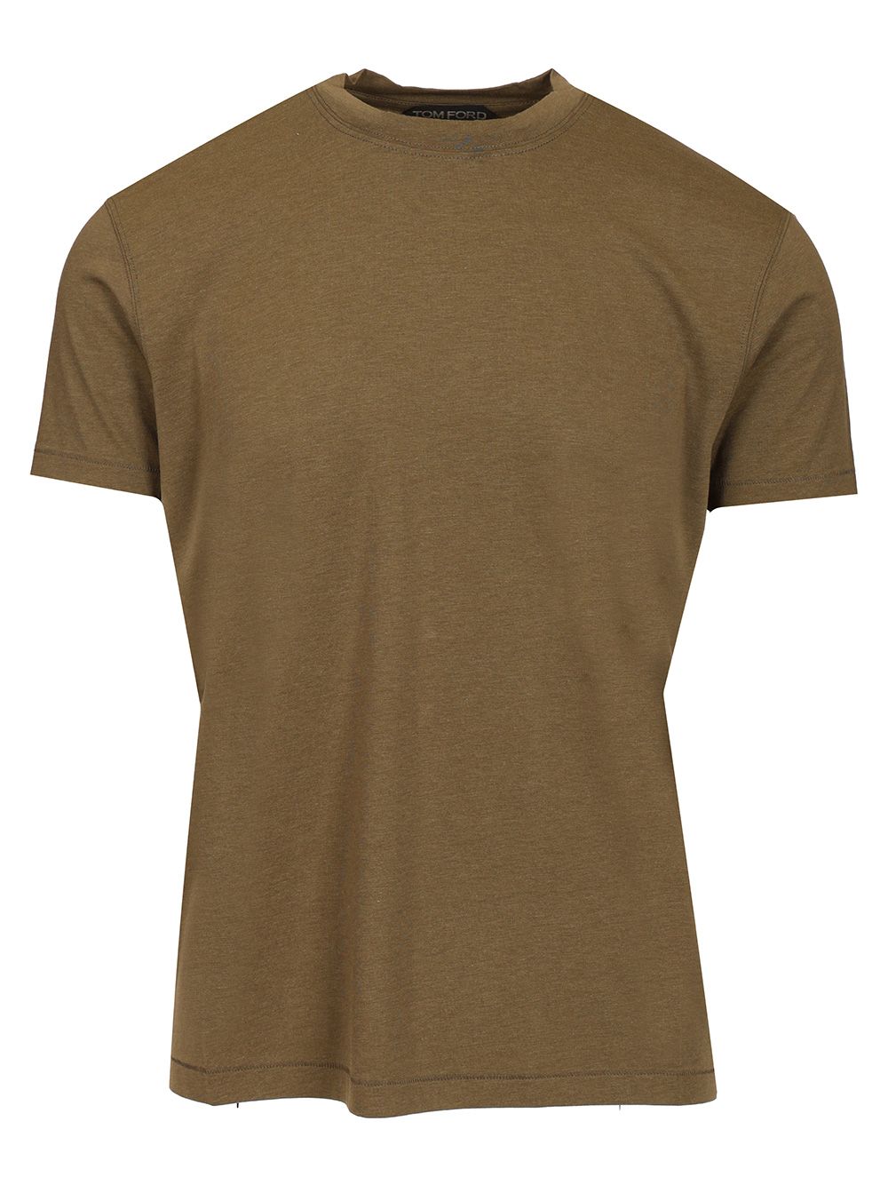Tom Ford Lyocell Cotton Short Sleeve Crewneck T-Shirt - Green | 726cc24e385311fdc08b200f8f21102f53a669e1