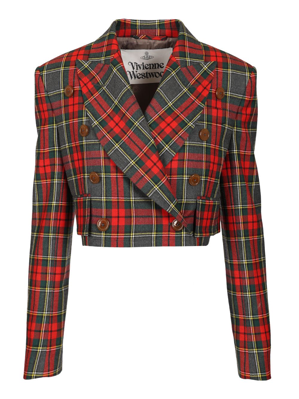 Vivienne Westwood Tartan Cropped Blazer Jackets - Multicolor | 71ef071737c5fc9e855d87b796b8faf800f4b32a