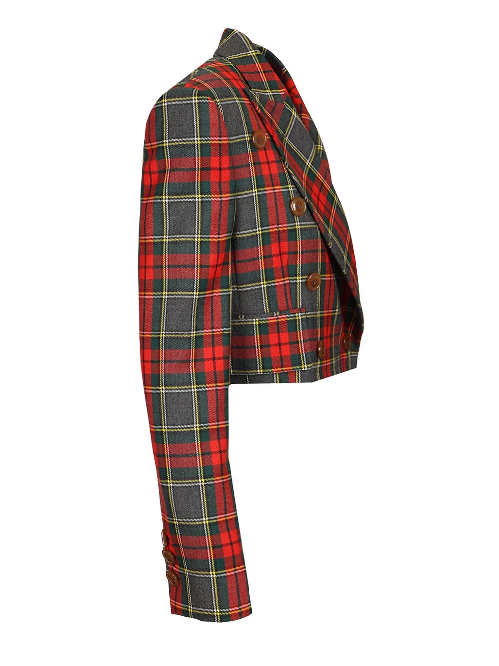 Vivienne Westwood Tartan Cropped Blazer Jackets - Multicolor | 27f8e115c3fa16e2ee0565351ad6c63711447ada