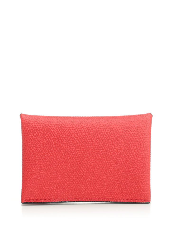 Valextra Button Card Holder Wallets - Red | 2164ec3970c98c98216107ea6059c21f9e746174