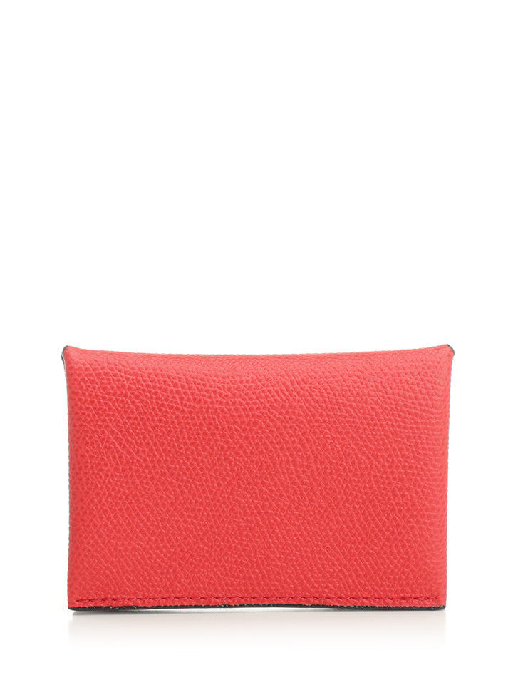 Valextra Button Card Holder Wallets - Red | 170c6be58a9b7690a02b3e9432c4ec460f69b73f