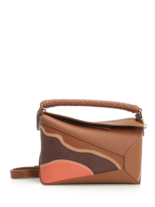 Puzzle Edge Handbags Brown