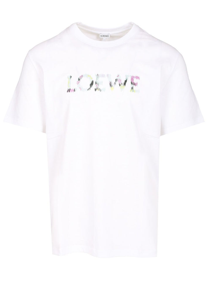 Loewe With Loewe Embroidery T-Shirt - White | 8f82c130854d5e19fa29328483e416cb9c6b86b6