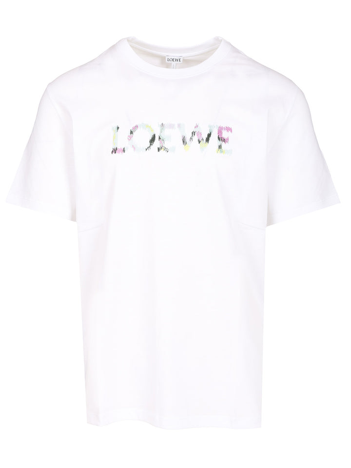Loewe With Loewe Embroidery T-Shirt - White | afca044216d77591a870e4ae4830dfcda537acd1