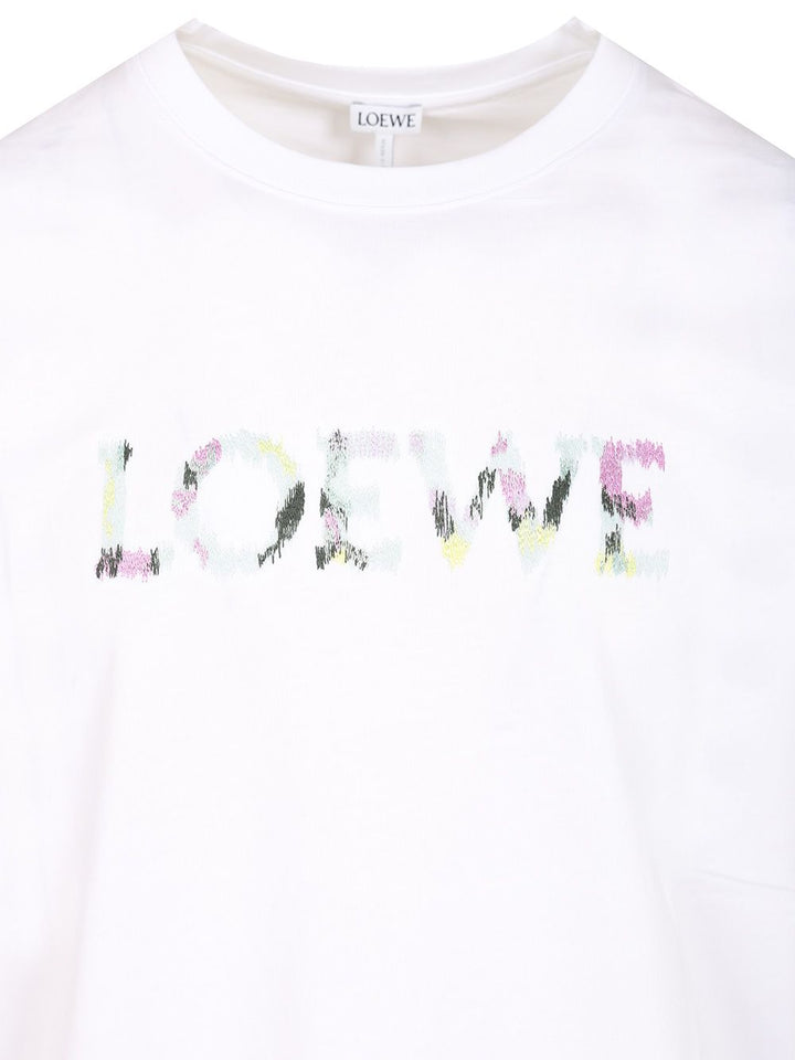 Loewe With Loewe Embroidery T-Shirt - White | b4778ac0ba1705035b1b20fdecd8fad9fbcae734
