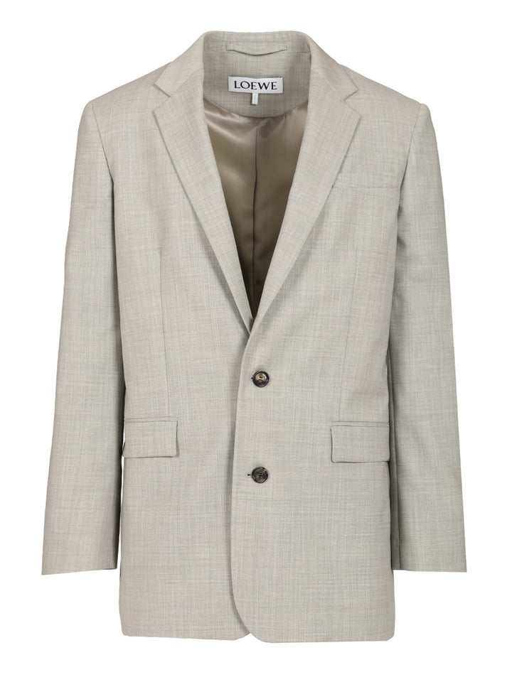 Loewe Single-Breasted Tailored Jacket Jackets - Grey | 1d829409d07a2af2d7d9524153850735e6a07f7d