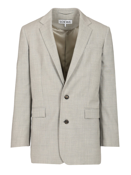 Single-Breasted Tailored Jacket Jackets Grey