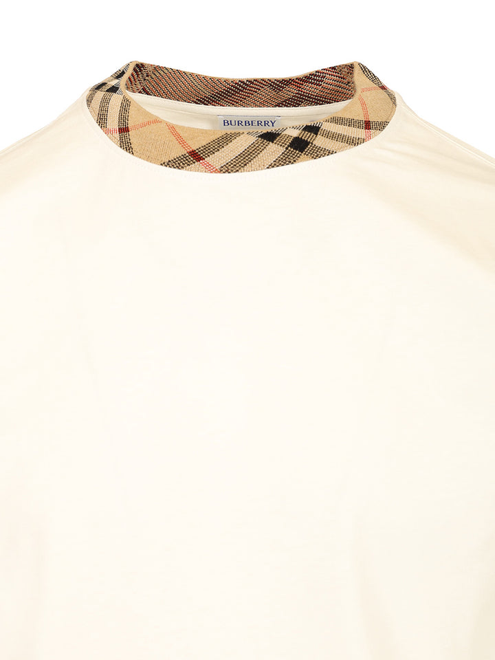 Burberry Check Trim Cotton T-Shirt - White | e4cd53970ecb591855aa5239909a8d87822bc02d