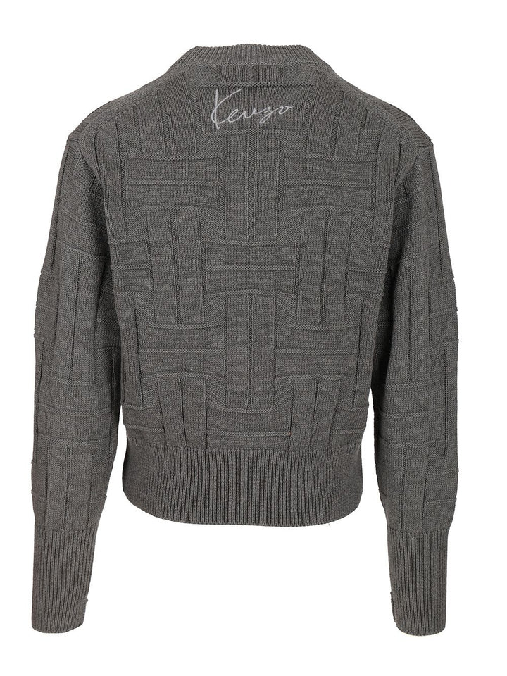 Kenzo Kenzo Weave Knitwear - Grey | 991b718d12cf086158ac3ac85a0c3bcc11895a93