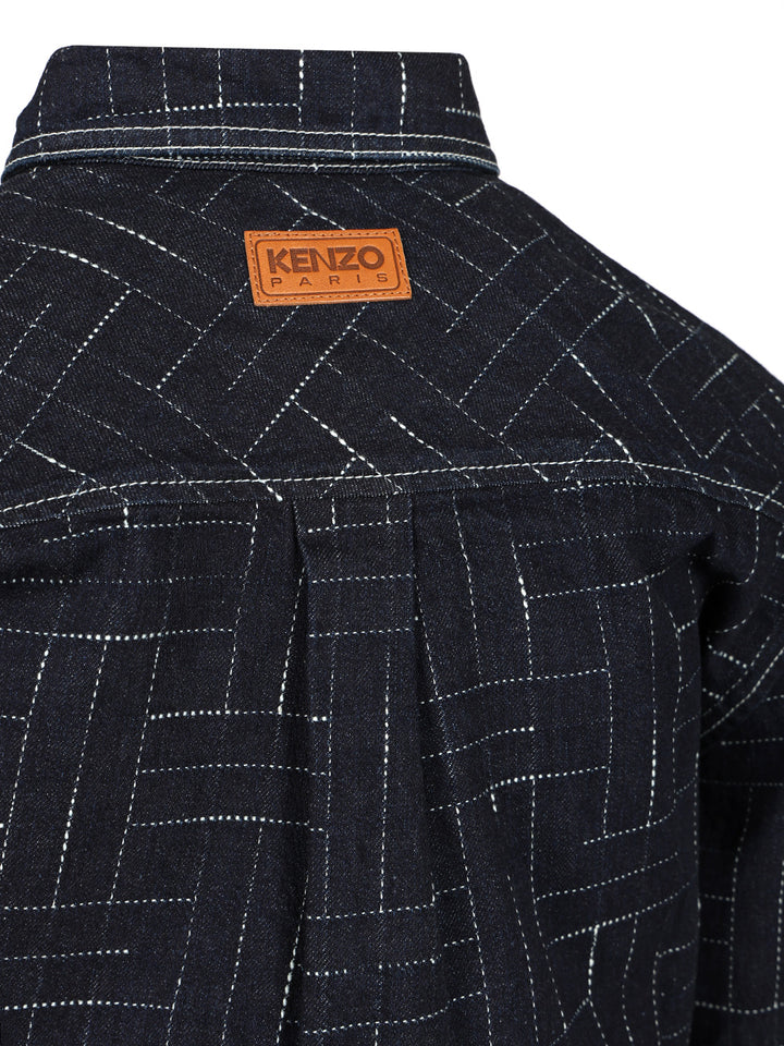 Kenzo Weave Shirts - Blue | a6f050a8cbec7f5262ba9a63280d0a104fc29a2d