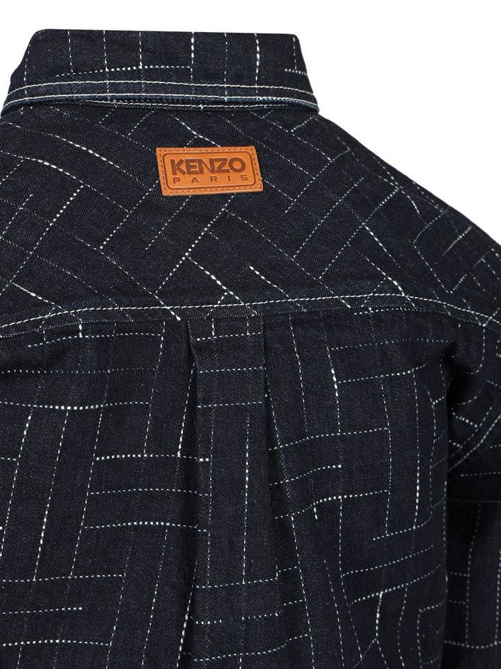Kenzo Weave Shirts - Blue | 840d08351eb302e796b99b5bdad84b3880e956ec