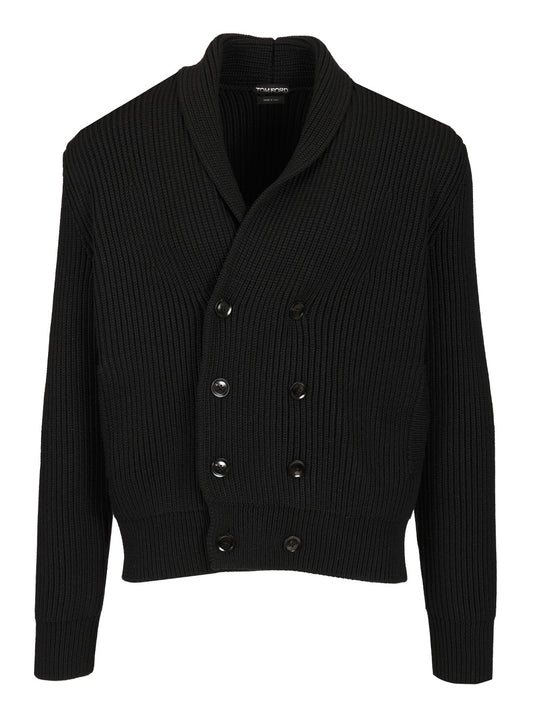 Double-Breasted Cardigan Knitwear Black