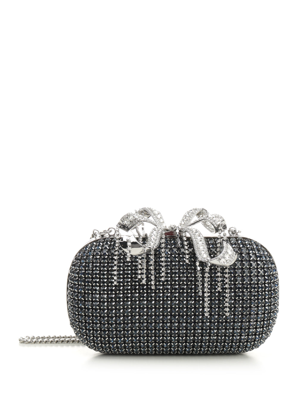 Self-Portrait Navy Chainmail Clutch Handbags - Blue | 38b7b8cccda63764ea18c7f3a6a033087f036a97