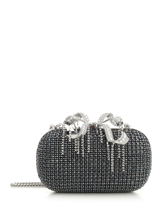 Navy Chainmail Clutch Handbags Blue