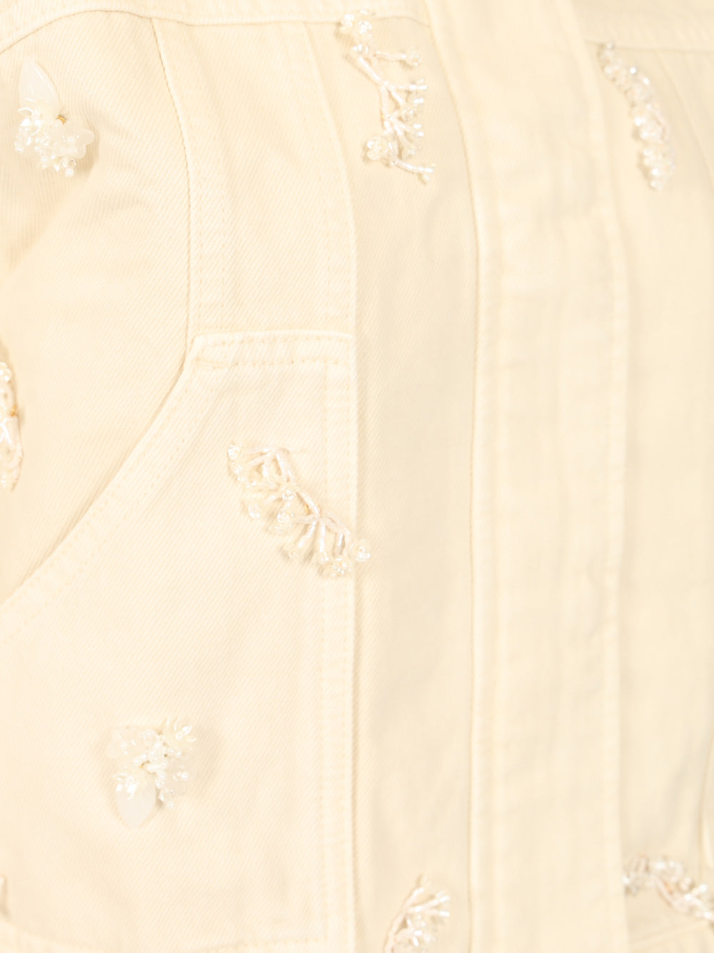 Self-Portrait Floral Beaded Denim Jacket Jackets - White | 9c456abdf6a6f6260e875cdf7e22fe867c7f6b12