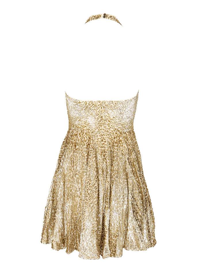 Self-Portrait Coupe Gold Thread Mini Dress Dresses - Gold | 97086e46f3959d20e88e51cfbb4ee1559bdc2cdb