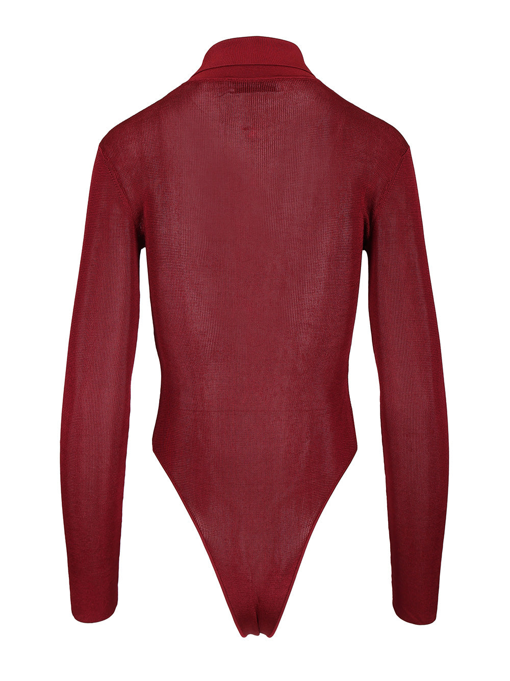 Self-Portrait Viscose Knitted Bodysuit Knitwear - Bordeaux | 41b4052c302bcc3d0c1b5f496b15180f2750d302