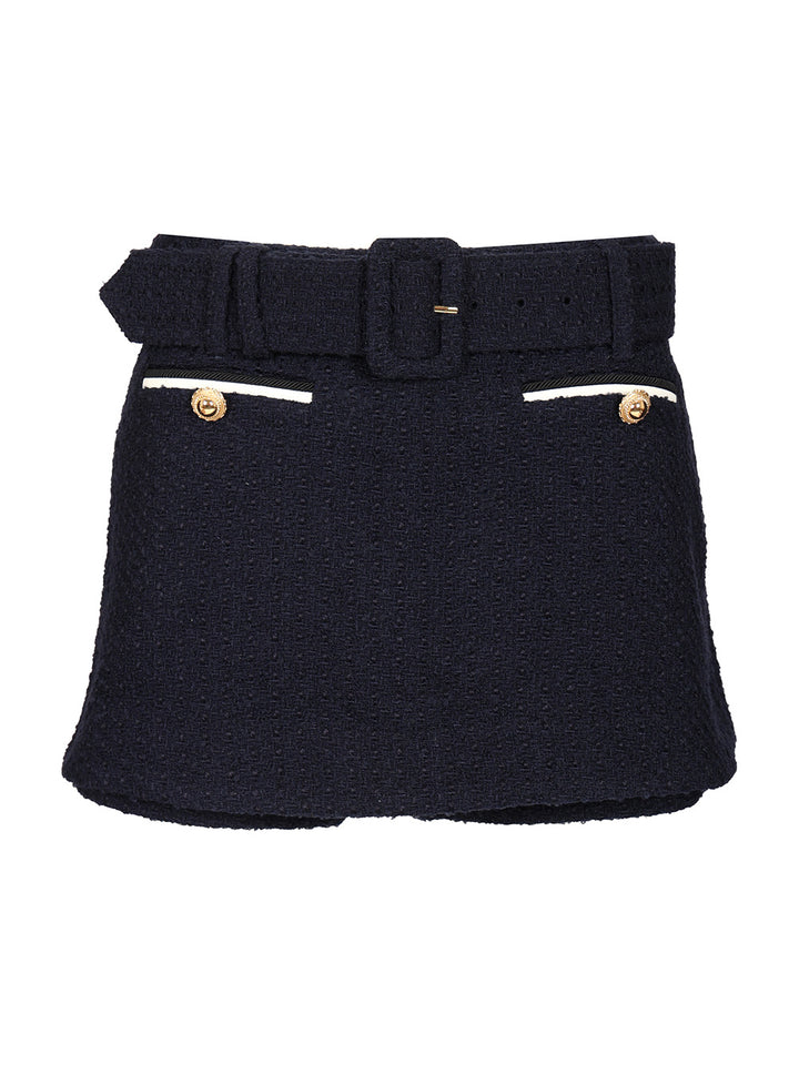 Self-Portrait Bouclé Culottes Skirts - Blue | 2a8b62985d65217958fbb1f09b6372d2340636f4