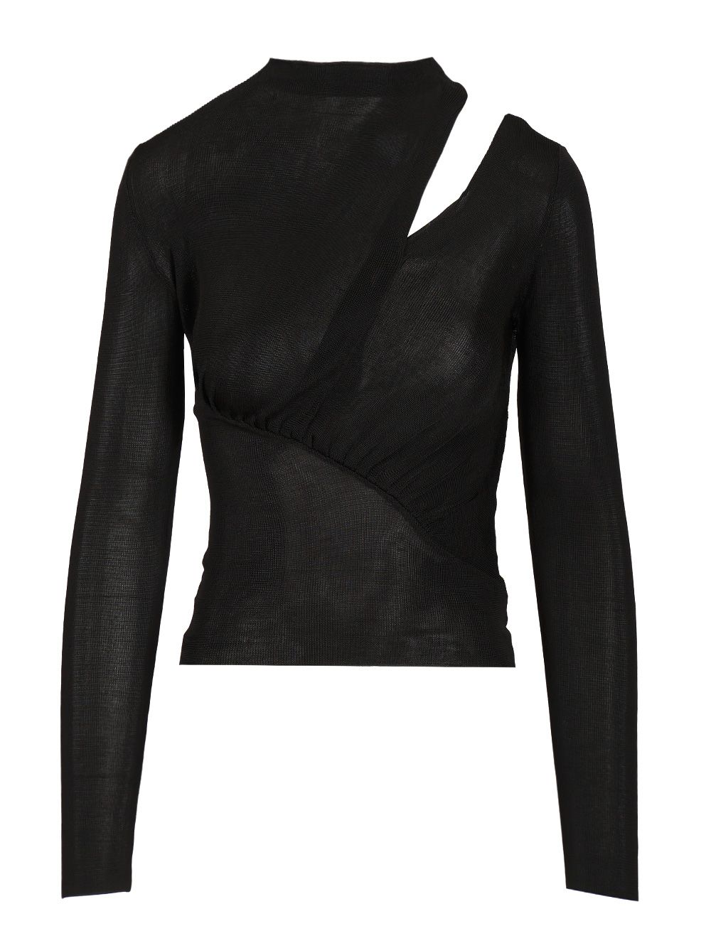 Self-Portrait Viscose Knit Top Tops - Black | fe295d69d84430290f6633d390da7fcfb197e50d