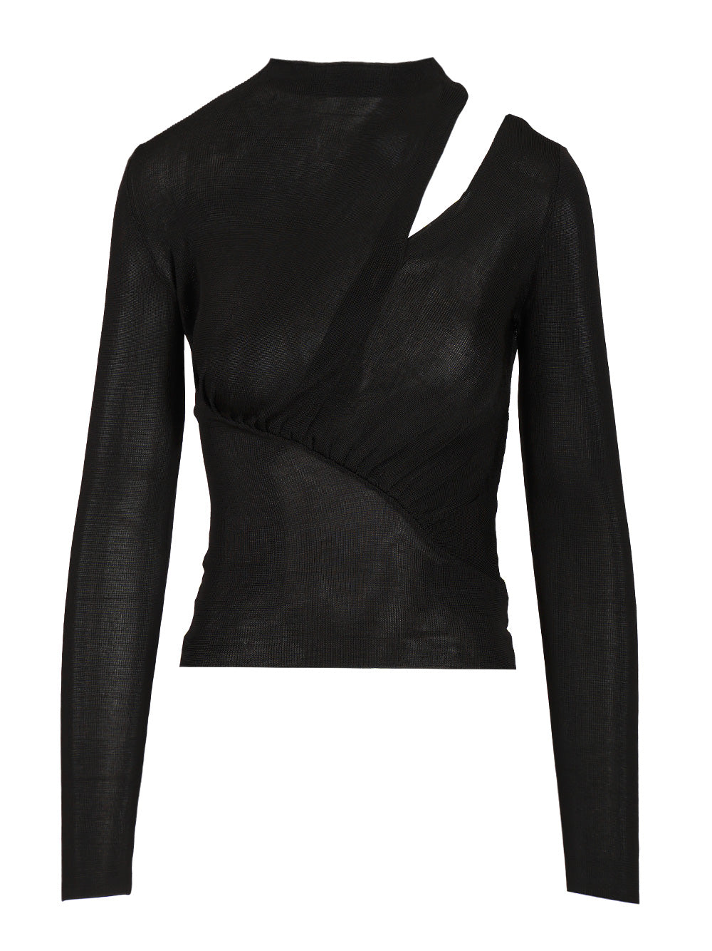 Self-Portrait Viscose Knit Top Tops - Black | 28284ab61f9000d2eb7767ce1a8a1000ac009817