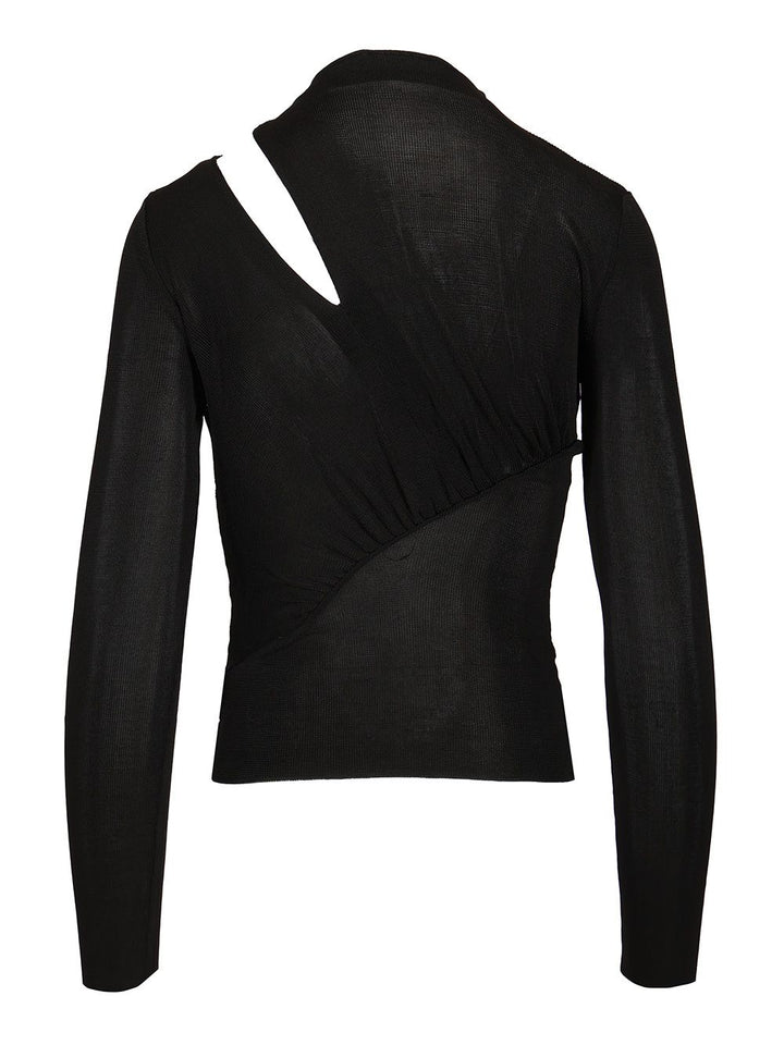 Self-Portrait Viscose Knit Top Tops - Black | 215d34c3372d5b1626577cd34649b8af5edf8ccb