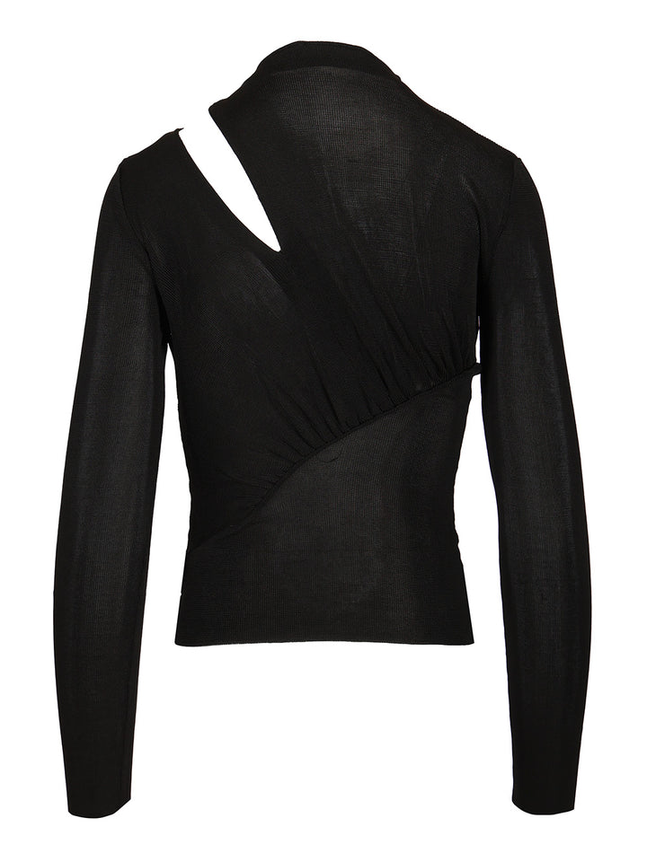 Self-Portrait Viscose Knit Top Tops - Black | 1a531fadb887f3b3ea34ddbab8b03075098a1b21