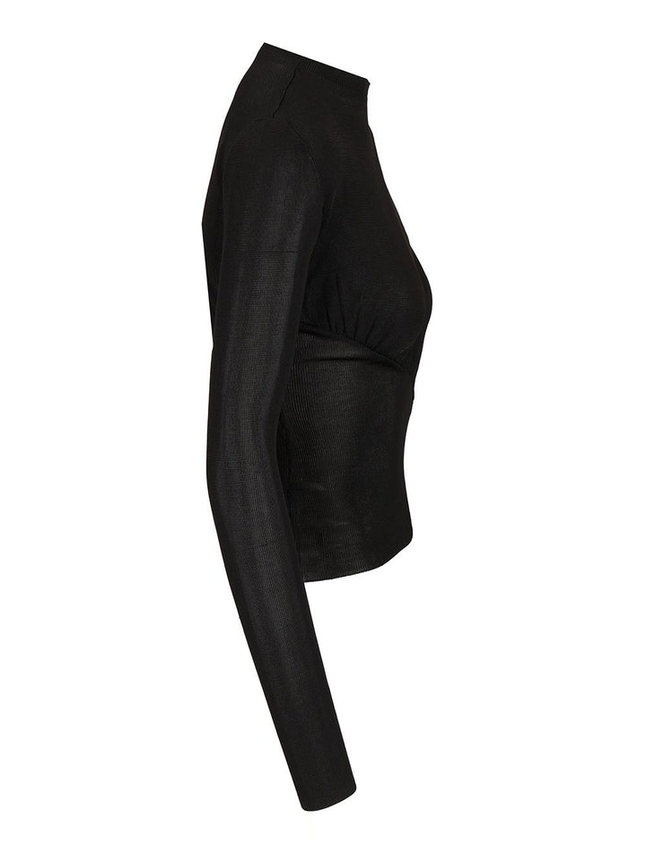 Self-Portrait Viscose Knit Top Tops - Black | 5097d36556a1216e68f442566a345b15b97b29e1