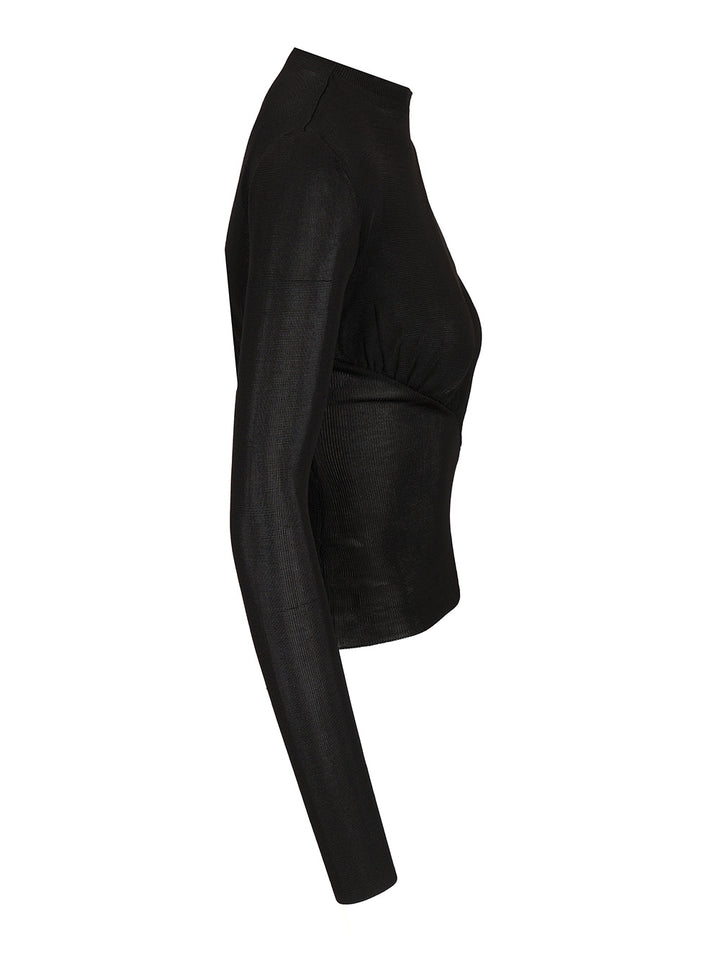Self-Portrait Viscose Knit Top Tops - Black | 8751d7a78e656e606343c5aecbe48f4044455a02