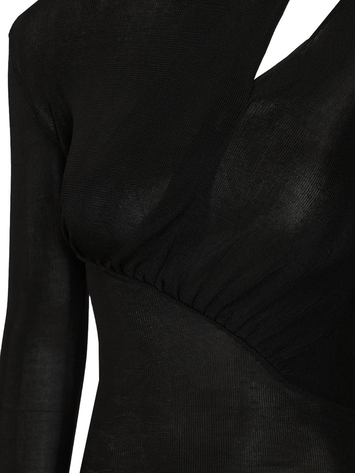 Self-Portrait Viscose Knit Top Tops - Black | c708555e5d1a1c3ceaced119e9d20b6140e8d2c4