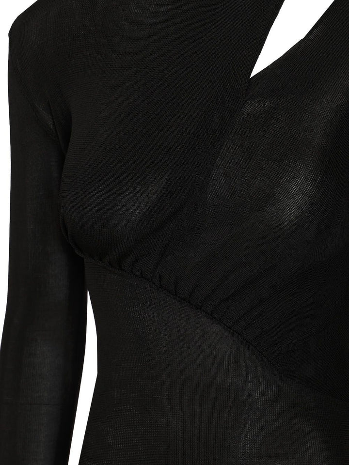 Self-Portrait Viscose Knit Top Tops - Black | 217d6425d403626265f739b6bc54a2f0c377f1b5