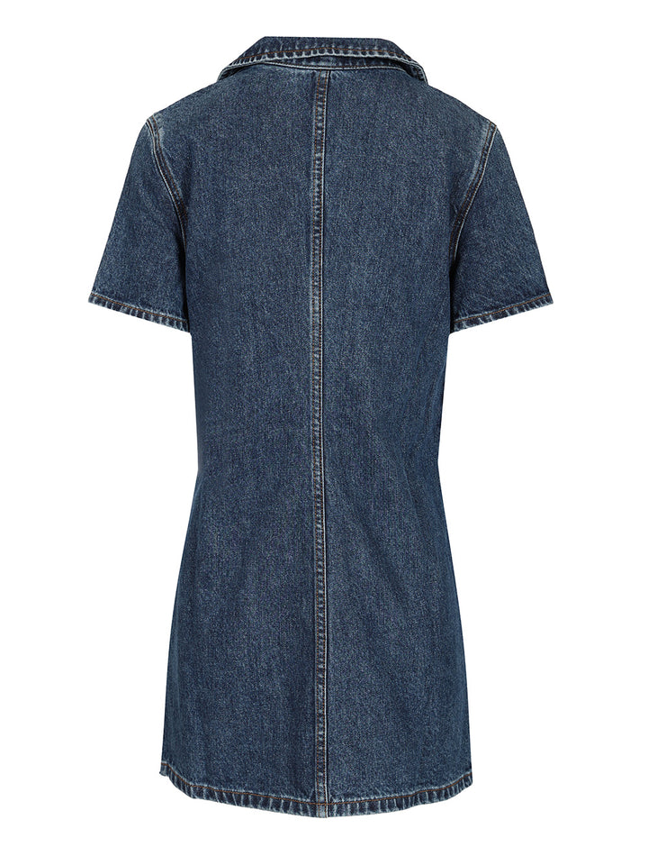 Self-Portrait Crystal Bow Denim Mini Dress Dresses - Blue | f07eb47ee439149ca7641240bb52d01b2e15c6e4