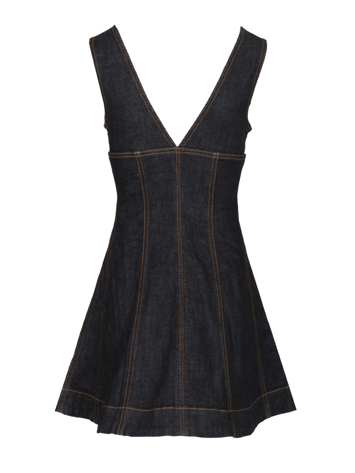 Self-Portrait Mini Denim Dress Dresses - Blue | 94bf6a9477f84d62a20ecf01661a65737ccde143