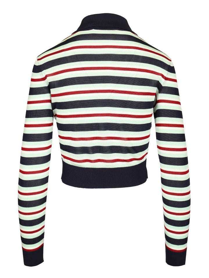 Self-Portrait Striped Viscose Jumper Tops - Blue | 437ae36e3d7ec4dd5bf16ed36c39d6d369e59086