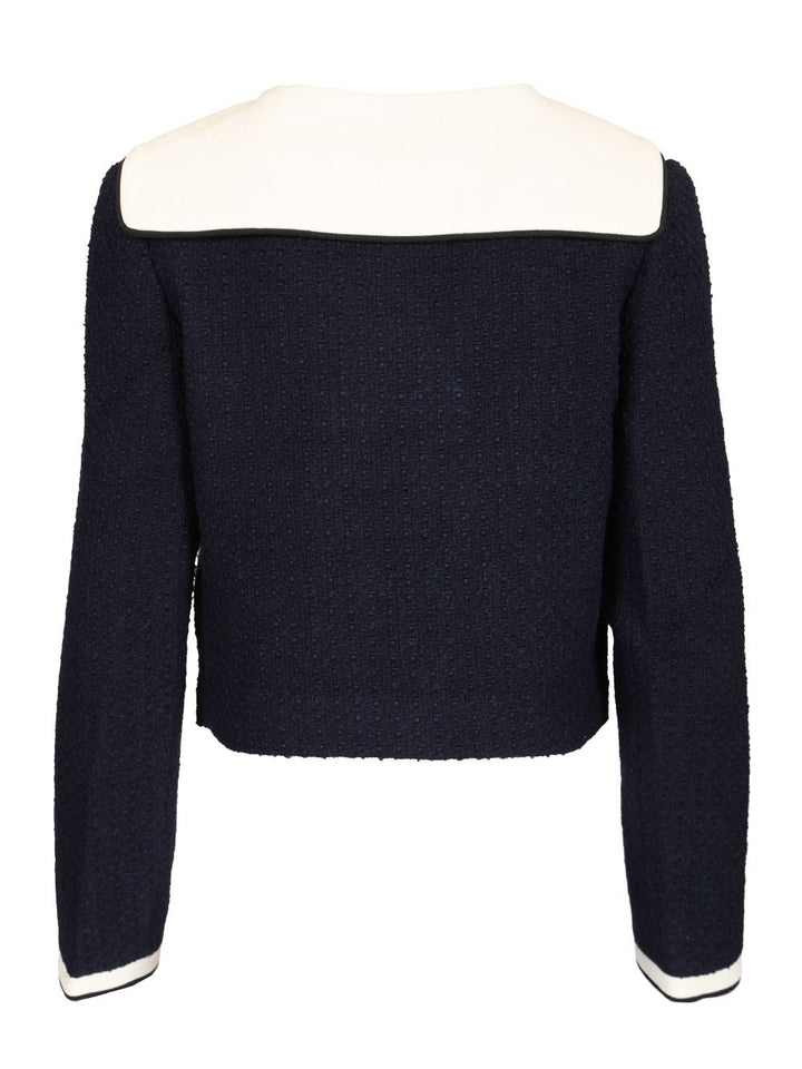 Self-Portrait Bouclé Jacket Jackets - Blue | 48a651fe88af847f160a23a0a8d3b6c45f9b8e33