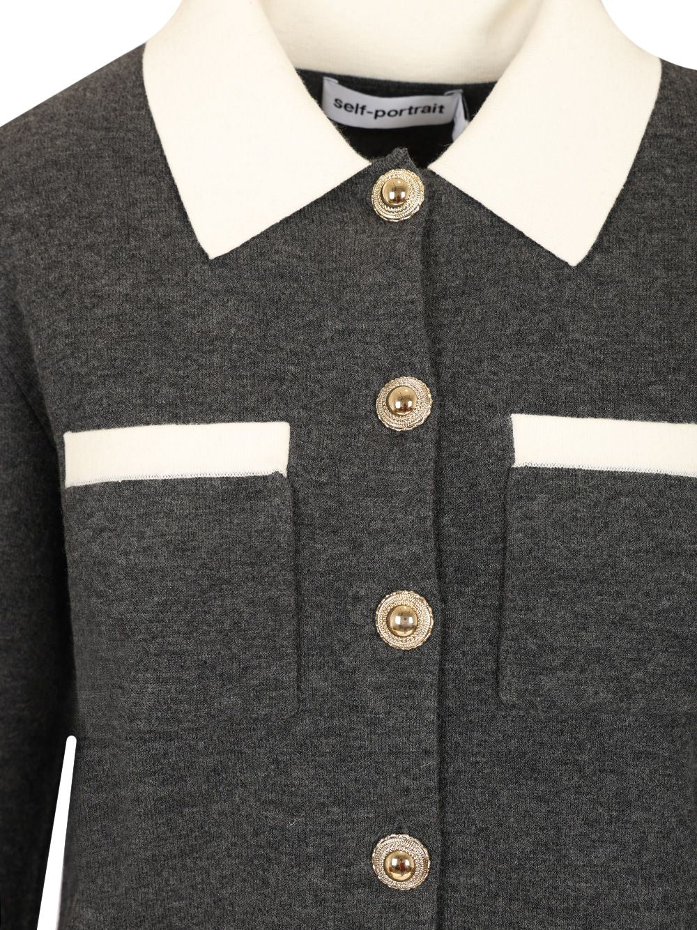 Self-Portrait Knit Cardigan Knitwear - Grey | c2b1a473dad1ccb227d84112334c3304de97c59b
