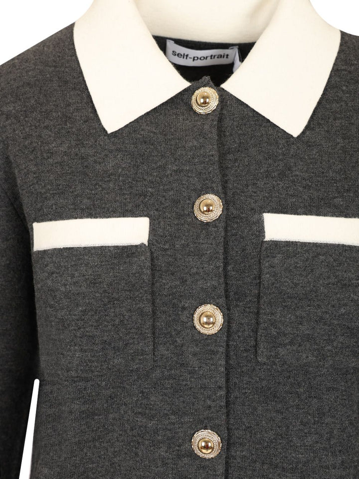 Self-Portrait Knit Cardigan Knitwear - Grey | c2b1a473dad1ccb227d84112334c3304de97c59b