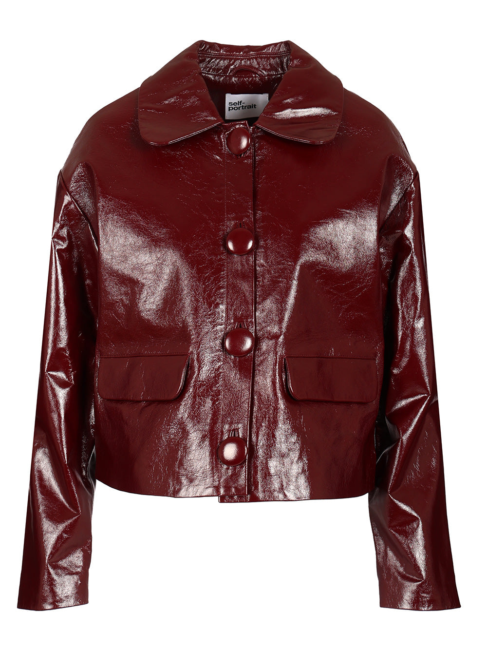 Self-Portrait Patent Leather Jacket Jackets - Bordeaux | 874a1a2c2b522ed3cc81d97e36a68eb69207f6cb