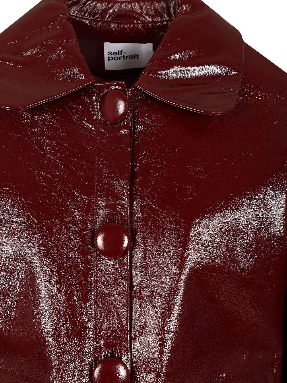 Self-Portrait Patent Leather Jacket Jackets - Bordeaux | cca9c7558c7b46199b47d1b12c8abf873276ea42
