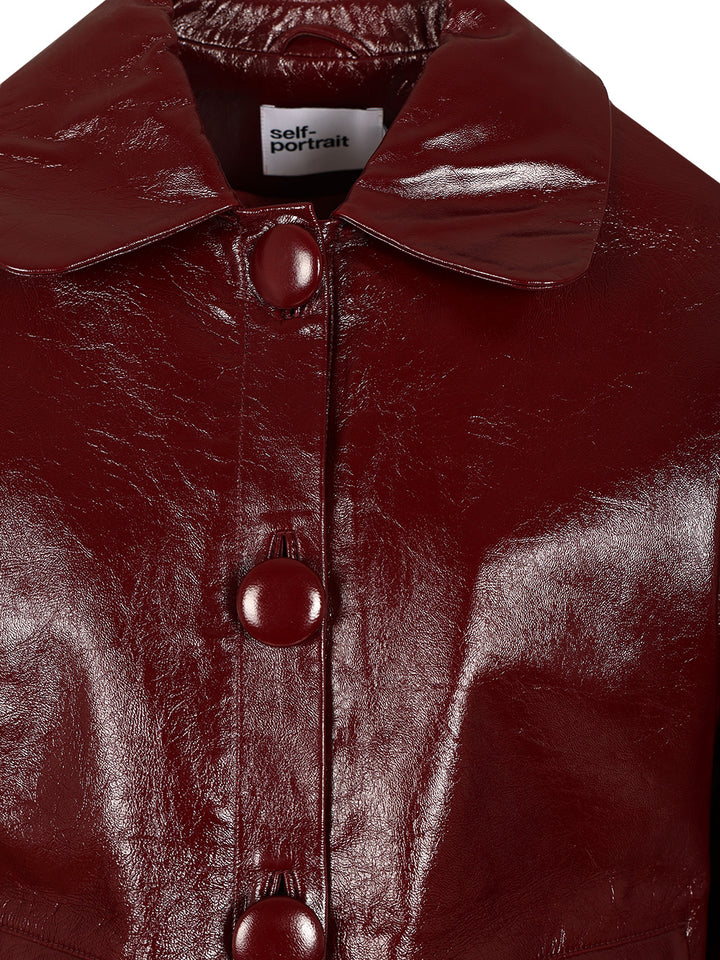 Self-Portrait Patent Leather Jacket Jackets - Bordeaux | cca9c7558c7b46199b47d1b12c8abf873276ea42