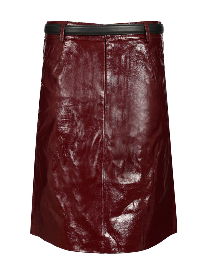 Self-Portrait Mini Skirt In Patent Leather Skirts - Bordeaux | 6c711cde5a88d5e41901ec02b9d66c29fc17ead3