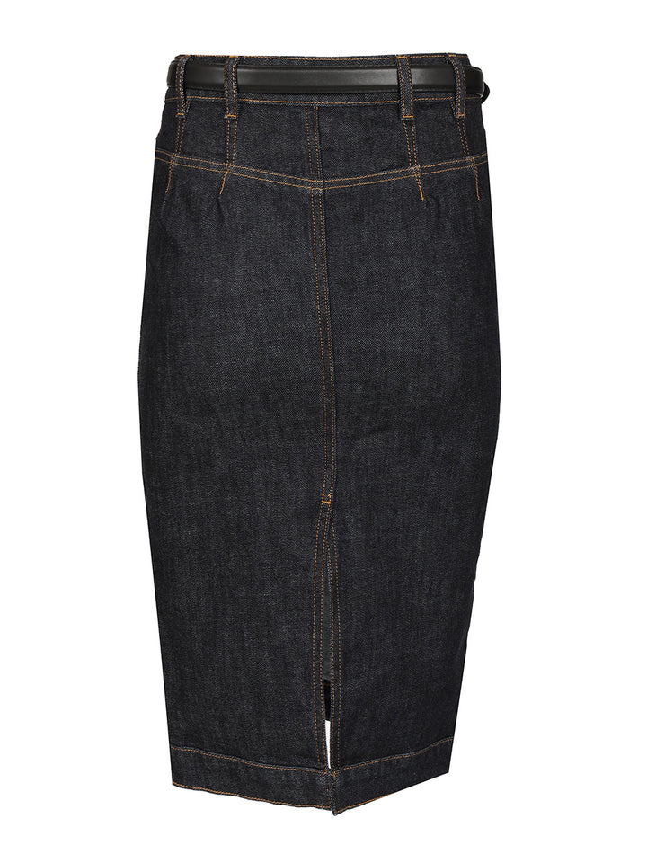 Self-Portrait Denim Midi Skirt Skirts - Blue | 63d675b7ad62e317ac67c58ff1474f378b2b1ca0