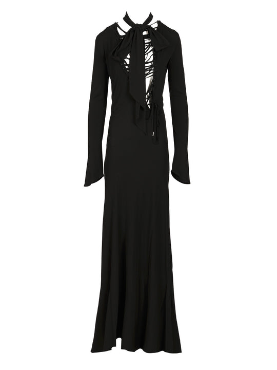 Crepe Midi Dress Dresses Black