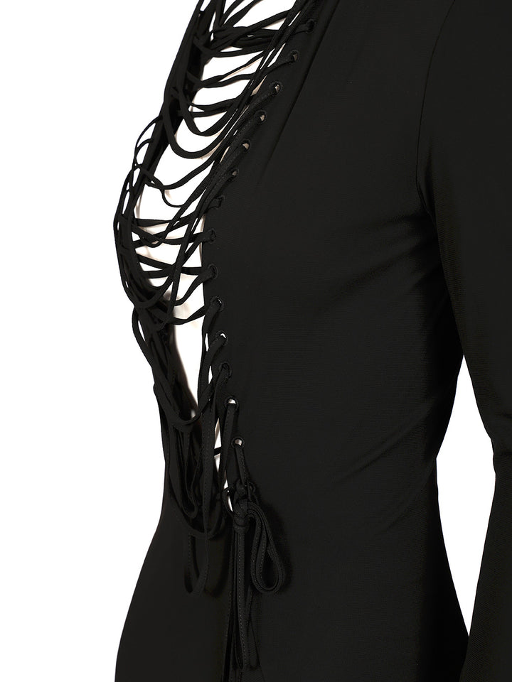 The Attico Crepe Midi Dress Dresses - Black | 44abb2e5f9f5a33602050154ae23bc0f9561f5d7