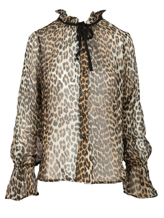 Leopard Chiffon Shirt Shirts Animalier