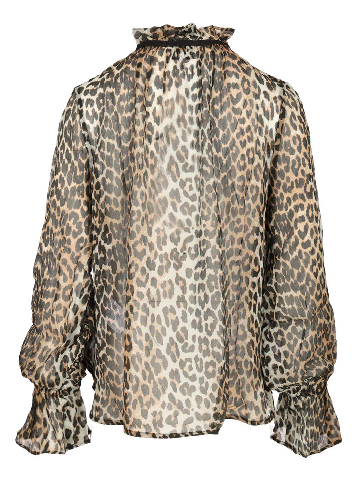 Ganni Leopard Chiffon Shirt Shirts - Animalier | 3aa30750f604a3b08630648f8cc6a15304f48d60