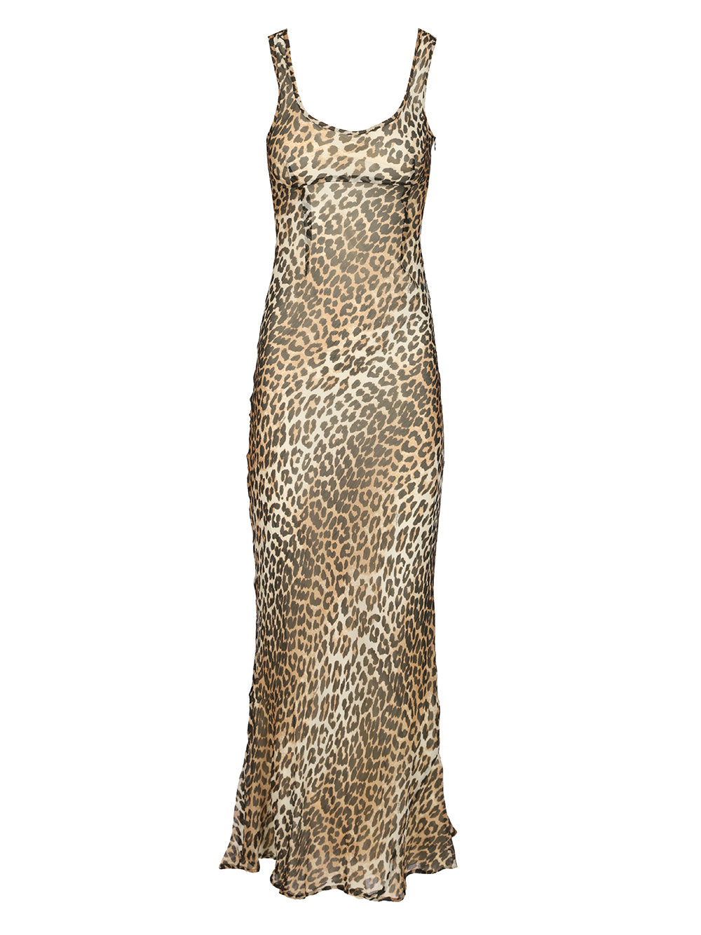 Ganni Long Leopard Dress Dresses - Animalier | 2b83049594da03e251d5a0c3ac98d434717b008f